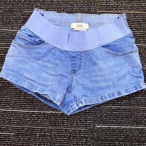 Love Bonito Maternity Denim Shorts Women Sz‎ 2 Blue Excellent Over The Belly